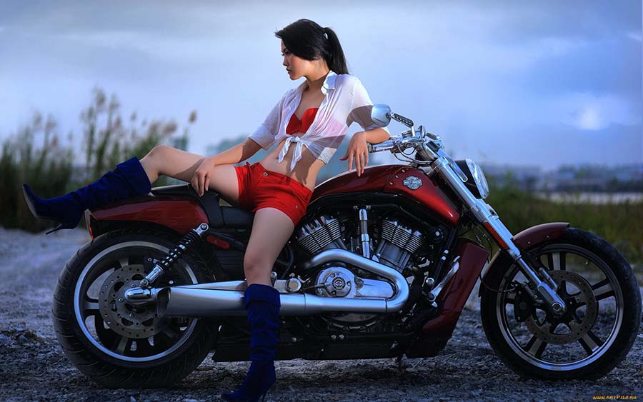 Beautiful girls and motorcycles in Makasar