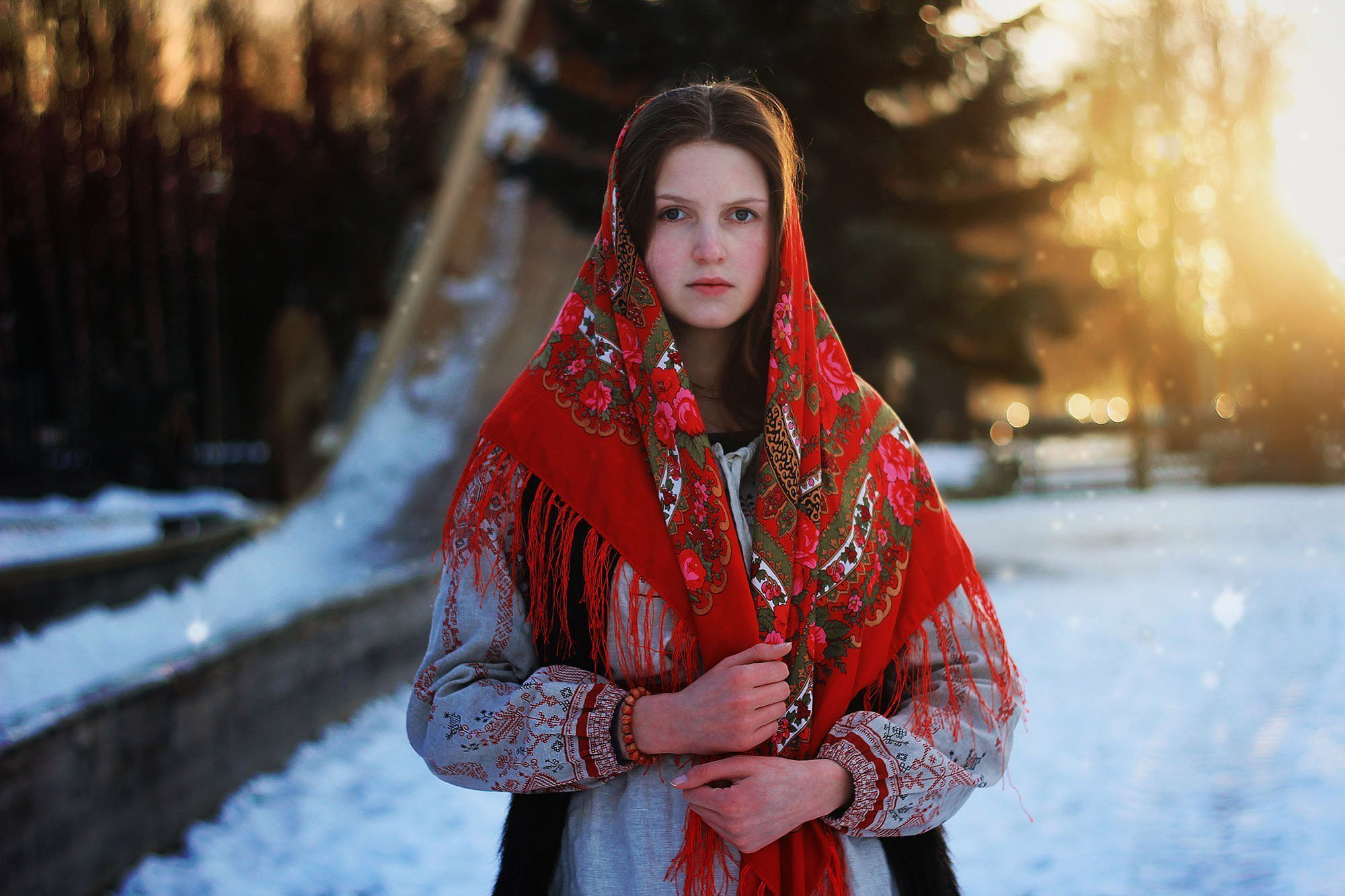 Girls in Slavic costumes in Makasar